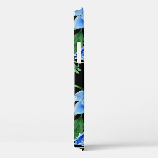 Blue Dahlia On Black Case-Mate iPhone Hülle (Rückseite / Rechts)