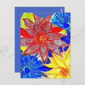Blue Dahlia Postkarte (Vorne/Hinten)