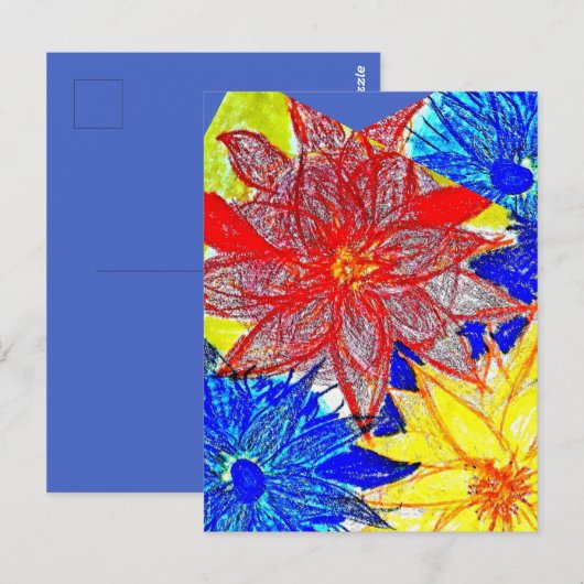Blue Dahlia Postkarte (Vorne/Hinten)
