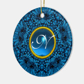 BLUE DAHLIA SAPPHIRE MONOGRAM KERAMIKORNAMENT (Links)