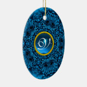 BLUE DAHLIA SAPPHIRE MONOGRAM KERAMIKORNAMENT (Rechts)