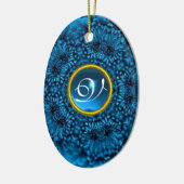 BLUE DAHLIA SAPPHIRE MONOGRAM KERAMIKORNAMENT (Links)