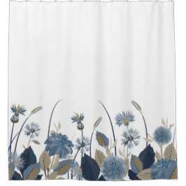 Blue Dahlias Cornflower Duschvorhang