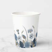 Blue Dahlias Cornflower Pappbecher (Vorderseite)