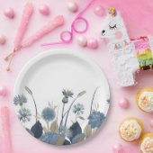 Blue Dahlias Cornflower Pappteller (Party)