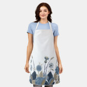 Blue Dahlias Cornflower Schürze (Getragen)