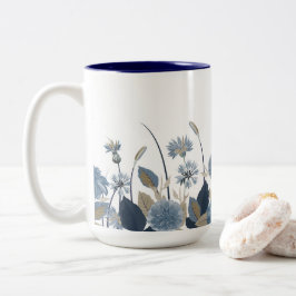 Blue Dahlias Cornflower Zweifarbige Tasse