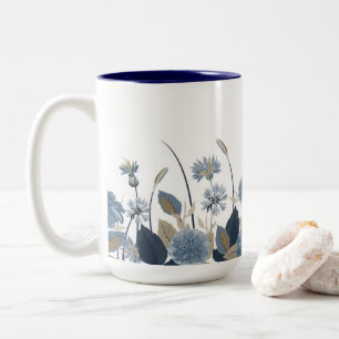 Blue Dahlias Cornflower Zweifarbige Tasse