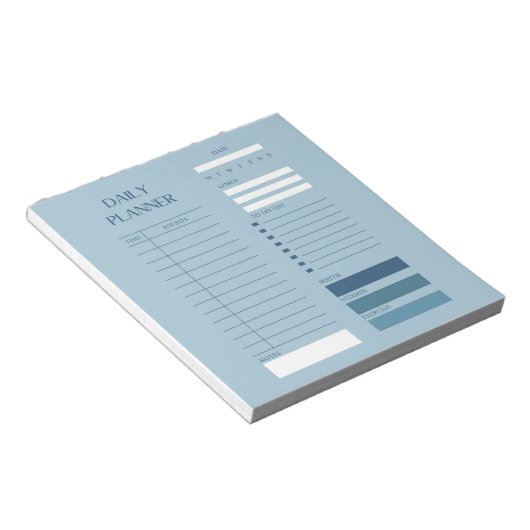 Blue Daily Planer To Do List Stilvoll Notizblock (angewinkelt)
