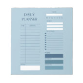 Blue Daily Planer To Do List Stilvoll Notizblock (Vorderseite)