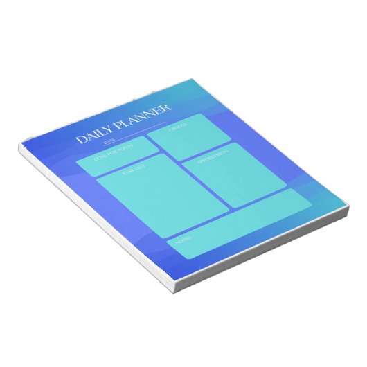 Blue Daily Planner Notepad Notizblock (angewinkelt)