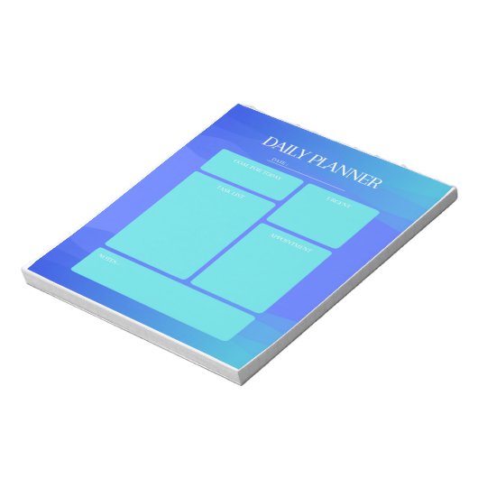 Blue Daily Planner Notepad Notizblock (Rotiert)