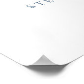Blue Dainty Script Das Party beginnt hier Hochzeit Poster (Ecke)