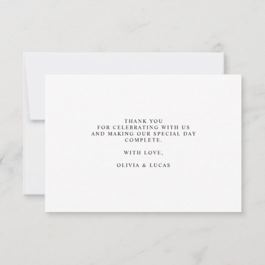 Blue Dainty Wild Blume Boho Rustic Wedding Dankeskarte (Rückseite)