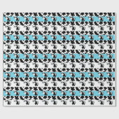 Blue Dairy Cow Baby Shower Wrapping Paper Geschenkpapier (Flach)
