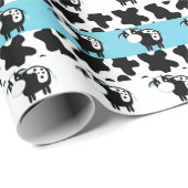 Blue Dairy Cow Baby Shower Wrapping Paper Geschenkpapier (Rolleneckpunkt)