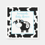 Blue Dairy Cow Boy Baby Shower Napkins Serviette (Vorderseite)