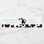 Blue Dairy Cow Farm Baby Boy Water Flasche Etikett (Einzelnes Label)