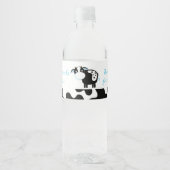 Blue Dairy Cow Farm Baby Boy Water Flasche Etikett (Vorderseite)
