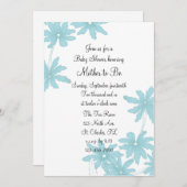 Blue Daisies Baby Shower Einladung (Vorne/Hinten)