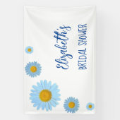 Blue Daisies Floral Brautparty Banner (Vertikal)