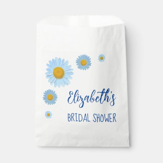 Blue Daisies Floral Brautparty Geschenktütchen (Vorderseite)