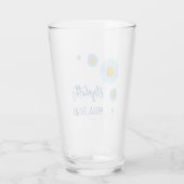 Blue Daisies Floral Brautparty Glas (Rückseite)