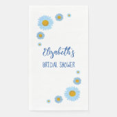 Blue Daisies Floral Brautparty Serviette (Vorderseite)