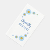 Blue Daisies Floral Brautparty Serviette (Ecke)