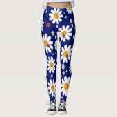 Blue Daisies Floral Gemustert | LEGGINGS (Vorderseite)