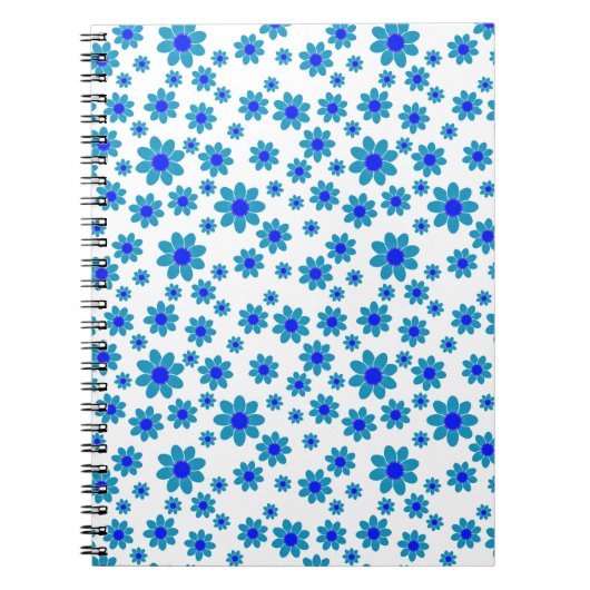 Blue Daisies | Floral Repetierendes Daisy Muster F Notizblock (Vorderseite)