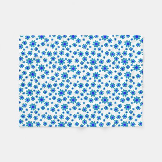 Blue Daisies | Floral Repetierendes Muster Fleecedecke (Vorderseite (Horizontal))