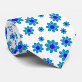 Blue Daisies | Floral Repetierendes Muster Krawatte (Gerollt)