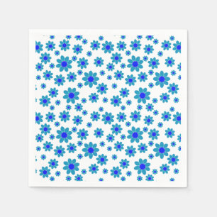 Blue Daisies Floral Repetierendes Muster Serviette