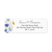 Blue Daisies Floral Wedding Return Address Label (Vorne)