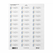 Blue Daisies Floral Wedding Return Address Label (Vorne)