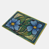 Blue Daisies Fußmatte (Schrägansicht)