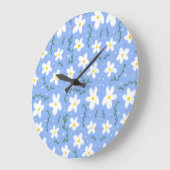 Blue Daisies Große Wanduhr (Winkel)