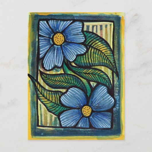 Blue Daisies Postkarte (Vorderseite)