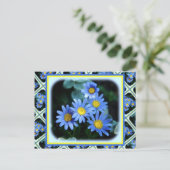Blue Daisies Postkarte (Stehend Vorderseite)
