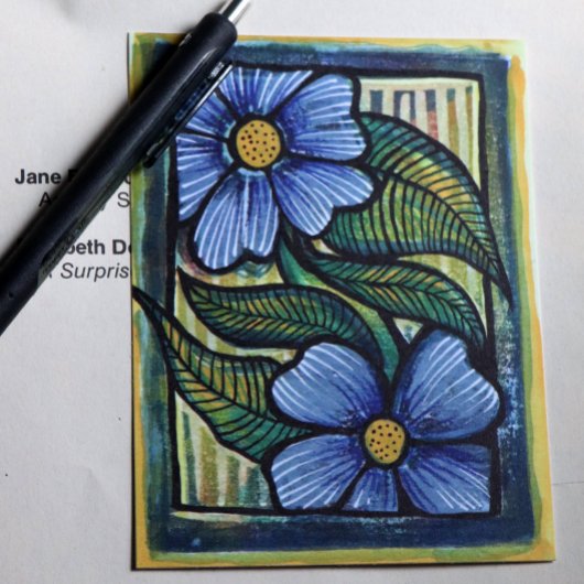 Blue Daisies Postkarte