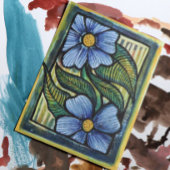 Blue Daisies Postkarte