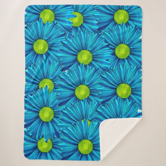 Blue Daisies Sherpa Blanket Sherpadecke (Vorderseite)