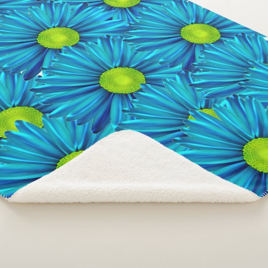 Blue Daisies Sherpa Blanket Sherpadecke (3/4)