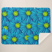 Blue Daisies Sherpa Blanket Sherpadecke (Vorderseite (Horizontal))