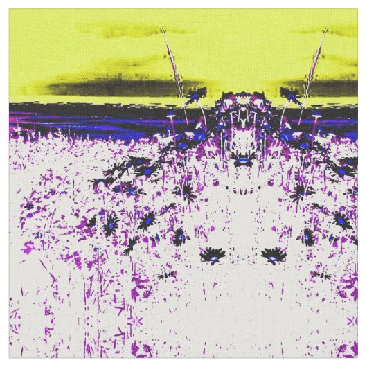 Blue Daisies Stoff (Nahaufnahme)
