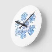 Blue Daisies Wall Clock Runde Wanduhr (Winkel)
