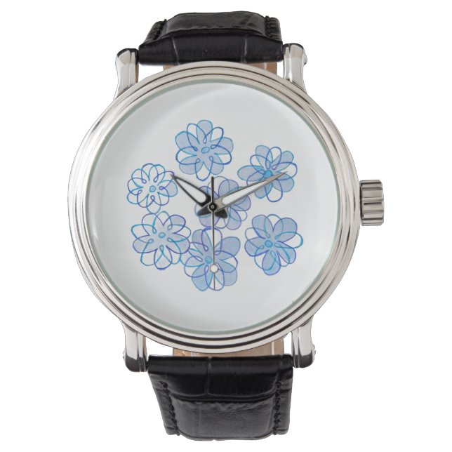 Blue Daisies Watch Armbanduhr (Vorderseite)