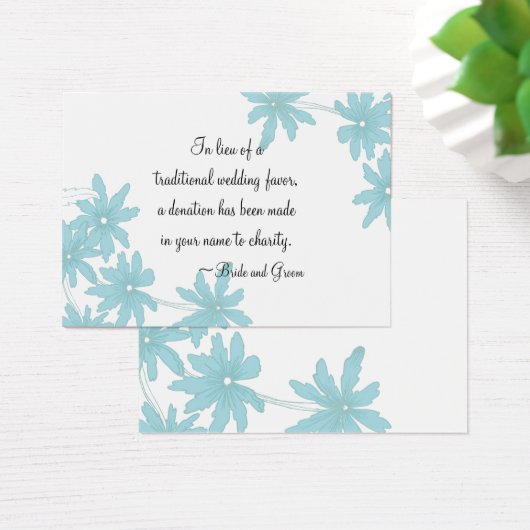 Blue Daisies Wedding Wohltätigkeit Fevor Card (Schreibtisch)