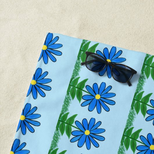 Blue Daisis Beach Towel Strandtuch (Beispiel)